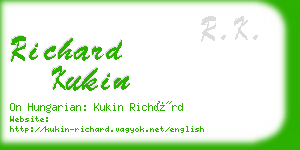 richard kukin business card